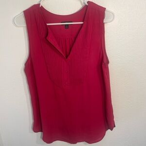 J. Crew pink sleeveless, pin tucked top, size small